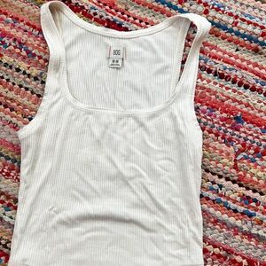 BDG Cream Ribbed Tank Top